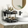 ASTARIN 2 Pack Double Sliding Under Sink Organizer - 2 Tier Bathroom ...