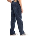 thumbnail image 3 of NOVASTILE Men's Distressed Relaxed Fit Stretch Straight Leg Denim Jeans Classic Minimal Clean Design Everyday Casual Comfort Basic Denim Pants Light Wash M7 Blue 32, 3 of 4