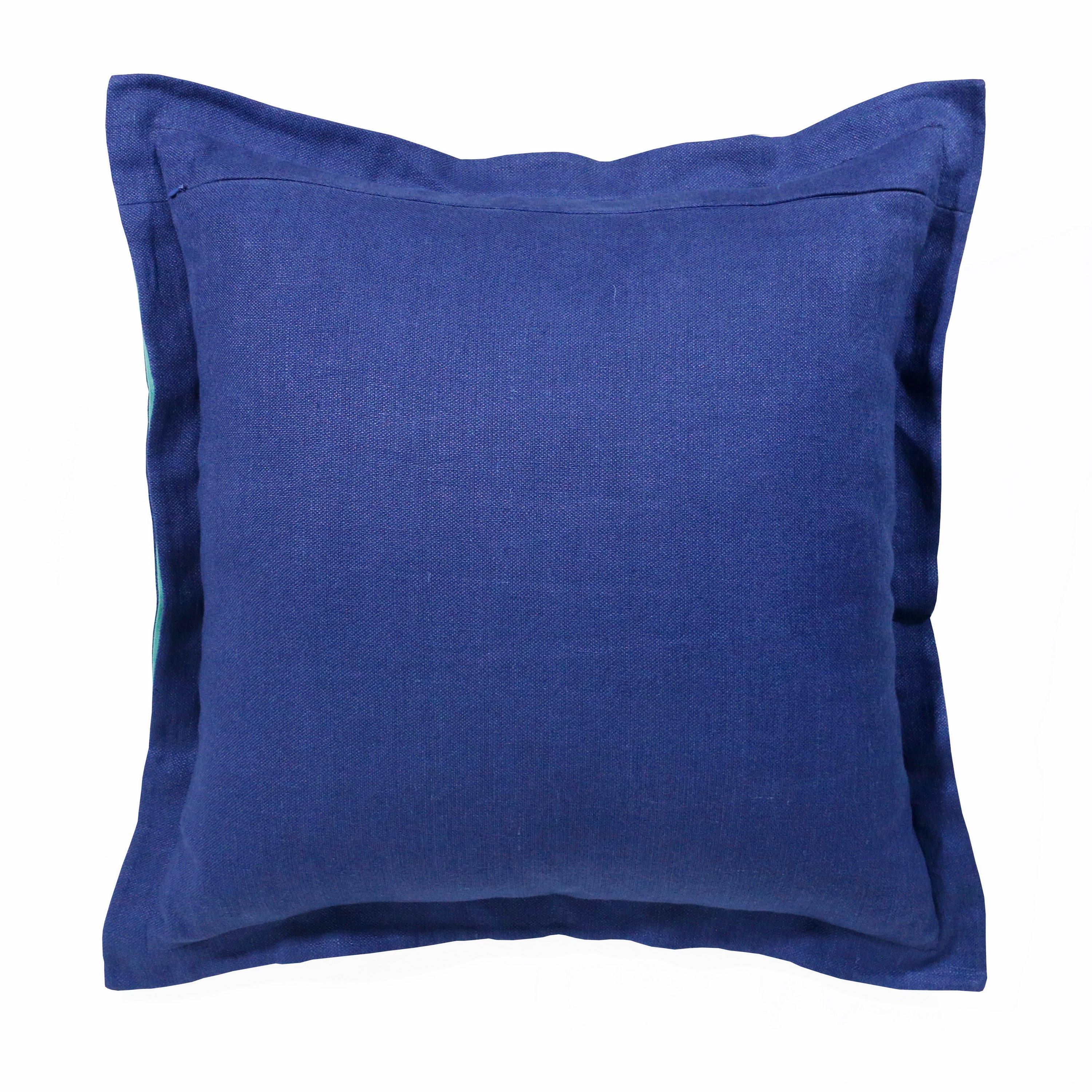 Harlow Hill Faye 20" x 20" Solid Linen Adult Decorative Feather Filled Pillow, Navy