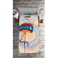 thumbnail image 2 of Ambesonne Flamingo Quilted Coverlet 2 Pcs, Rainbow Colored Birds, Twin Size, Multicolor, 2 of 2