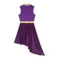 thumbnail image 5 of Doomiva Women Shiny Praise Dance Dresses Liturgical Overlays Tunics Irregular Lyrical Worship Costume Purple L, 5 of 7
