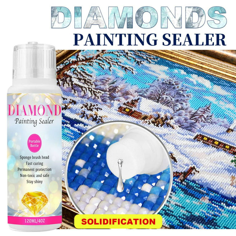  200ML Diamond Painting Sealer with Sponge Head, Clear Waterbase  Sealer/Glue Painting Accessories Glossy Finish for 5D Diamond Glaze Puzzle  Saving DIY Art Decoupage, Fast Drying & Permanent Hold (7OZ) : Arts