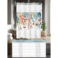 thumbnail image 6 of No Hook Cloth Fabric Shower Curtain with Snap in Liner, Coastal Ocean Waterproof Shower Curtains Set with See Through Top Window, Summer Beach Coral Shell Starfish Bath Curtains Shower 72"x84", 6 of 6