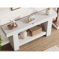 thumbnail image 4 of Long Console Table, 2-Tier Farmhouse Sofa Table Behind Couch, Rectangular Accent Console with Storage for Hallway Foyer Entrance, 4 of 5