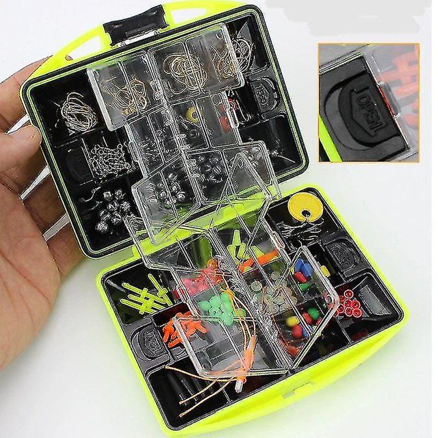 24 184 piezas Juego de herramientas Ing para exteriores, Ing Beads Lure Bait Fixture Hook Caja de aparejos giratoria Accesorios plegables Ing