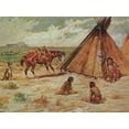 thumbnail image 2 of Russell, Charles Marion 32x25 White Modern Wood Framed Museum Art Print Titled - Joy of Life, 2 of 4