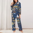 thumbnail image 2 of Fotbe Marine Nautical Conjunto de Pijama de Manga Larga para Mujer con Estampado, Ropa de Dormir de 2 Piezas, Conjunto de Casa Suave y Cómodo con Bolsillos-Large, 2 of 7