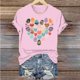 thumbnail image 3 of Mujeres Pantalones Cortos de Manga Corta Impresa Floral Cuello Redondo Superior / Camisa Poliéster, Blusa Casual de Moda para el Uso Diario Del Hogar, 3 of 5