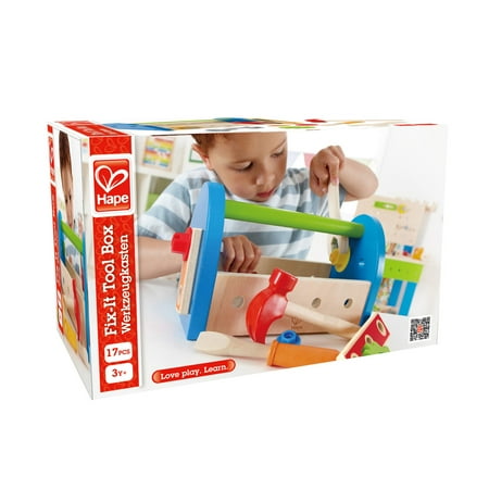 Hape Fix It Kid's Wooden Tool Box Play Set W/ Accessories