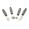 thumbnail image 3 of Elderly Utensils, Ribbed Handle Stainless Steel Adaptive Utensils Wide Handle Skidproof Grey  For Eating, 3 of 8