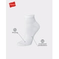 thumbnail image 2 of Ankle Socks Womens 6-Pack Hanes Ultimate White Black ComfortSort Cushion sz 5-9, 2 of 4