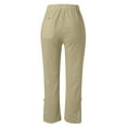thumbnail image 7 of vigerkar 2025 Summer Women Casual Lightweight Drawstring Elastic Waist Pants with Pockets Beige, L, 7 of 7