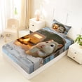 thumbnail image 4 of Erosebridal Happy Camping Twin Sheet Sets 3pcs for Teens,Kids Boys Girls Cartoon Animal Guinea Pig Bedding,Lightweight Room Decor, 4 of 5