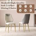 thumbnail image 4 of Set of 2 Modern Dining Chairs with PU Leather Seats, Gold-Plated Carbon Steel Legs and Ergonomic Backrest for Kitchen, Dining Room, Living Room Use, 4 of 9