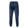thumbnail image 5 of AWZXDE Men's Solid Color Jogger Work Pants with Drawstring Ankle and Multiple Pockets Utility Casual Trousers Navy,XL, 5 of 6