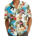 thumbnail image 5 of Retro Floral Flamingo Float Bigfoot Hawaiian Shirt For Men Sasquatch Mens Hawaiian Shirts Short Sleeve Button Down Shirt Men TO1, 5 of 7