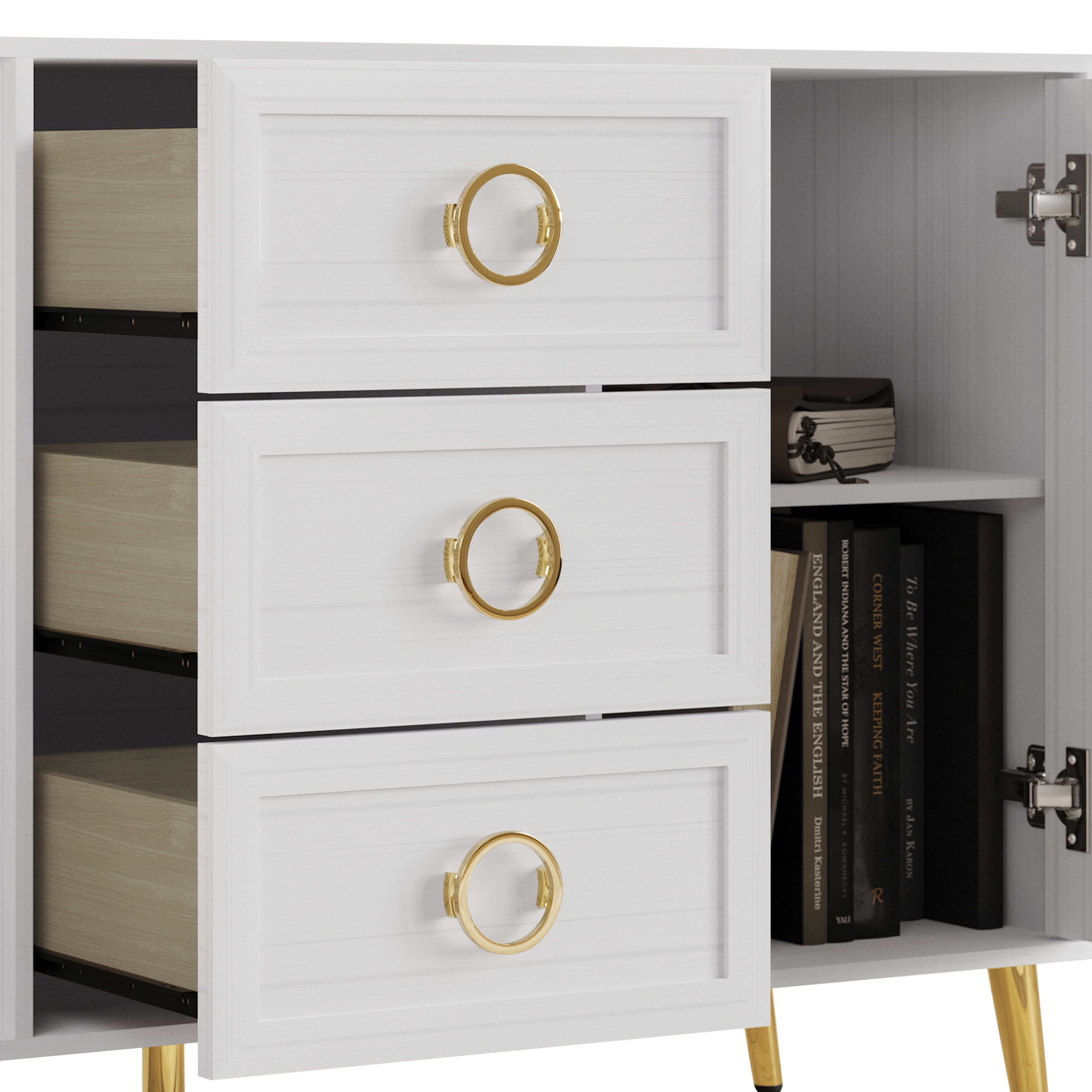 Castle Place Elegance Sideboard Buffet Cabinet, White