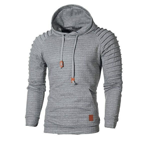 Fesfesfes Men's Fall And Winter Stitching Long-sleeved Hooded Sweatshirt Clearance
