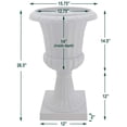 thumbnail image 5 of Arcadia Garden Products 16x27" Deluxe Pedestal Urn Planter, White, Set of 2, 5 of 9