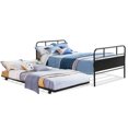 thumbnail image 1 of Gymax Twin Daybed &Trundle Frame Set Steel Slat Support Day Bed, 1 of 10