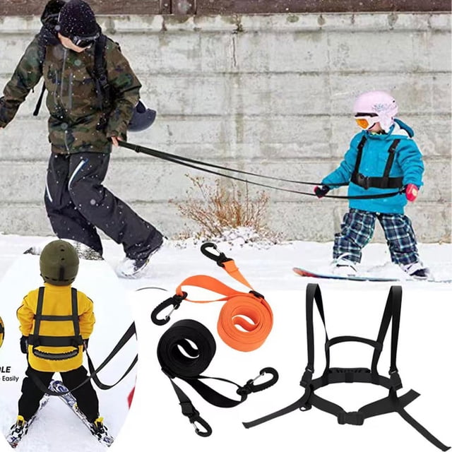 Becaristey Beginner Skiing Safety Harness Control Child S Speed Easily Adjustable Size Both Shoulder - Waist black