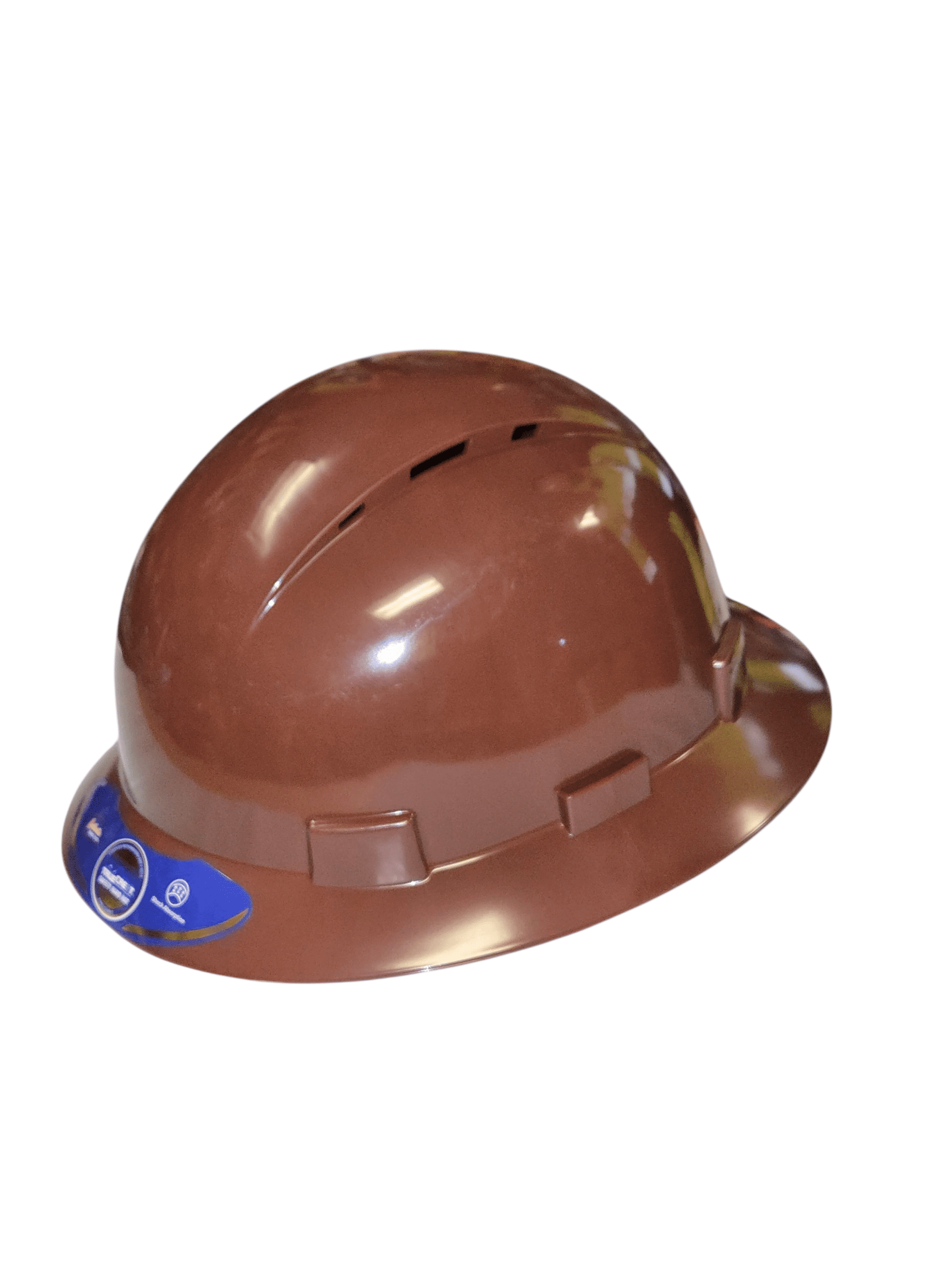 HDPE Natural Brown Tan Full Brim Hard Hat with Fas-trac Suspension
