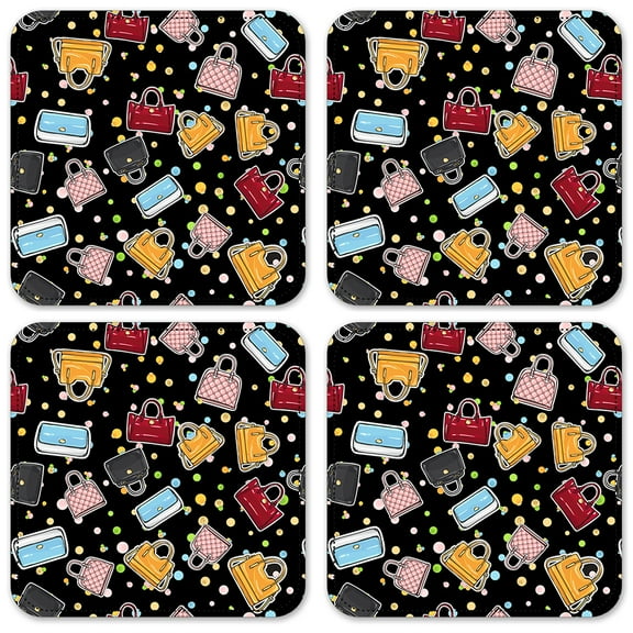 Vinyl Drink Coasters - Set of 4 - Purses