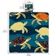 thumbnail image 2 of Turtle Extra Large Canvas Beach Blanket for Picnic, Outdoor Camping, and Travel - Waterproof, Sandproof, and Durable Mat - Foldable Family Size Mat with Carry Bag - 79" x 83", 2 of 6