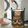 thumbnail image 5 of Sikiie Surreal Meditating Cat Print Round Dirty Clothes Basket, Waterproof Standing Foldable Storage Basket, for Laundry Room, Bedroom, Bathroom Storage-Medium, 5 of 6