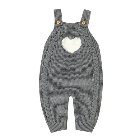 

Baby Knit Romper Cotton Sleeveless Boy Girl Sweater Clothes Heart Pattern Jumpsuit 1 Piece Outfits Outfits for Baby Girls