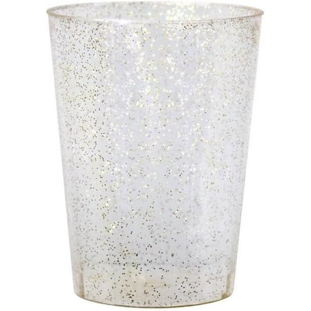 

10oz Plastic Tumbler with Gold Glitter Design – Elegant Disposable Drinkware for Parties Weddings and Events – Durable Reusable Stylish Cups for Cocktails Wine Beverages BPA-Free (480)