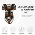 thumbnail image 4 of Kdxio Butterfly Skull for Women's Short-Sleeved Onesie Stylish Round Neck Pajamas Bodysuit Jumpsuit Nightwear-Medium, 4 of 7