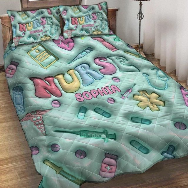 Nurse Life - Juego de edredón personalizado de enfermera