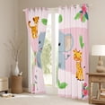 thumbnail image 3 of Manfei Cartoon Elephant Zebra Black Out Curtains,Cute Zoo Animal Curtains Pack of 2 (42x63 Each),Kawaii Giraffe Pink Flower Bedroom Curtains For Girls Kids,Breathable Home Decor, 3 of 6