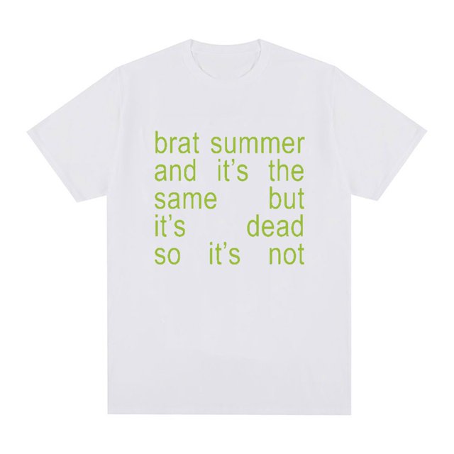 Camiseta de Brat Summer y el mismo álbum para hombre y mujer, estilo Harajuku, de algodón, informal, acogedora y de gran tamaño.