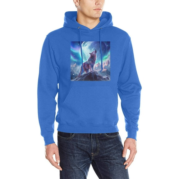 Unisex Graphic Hoodie Sweatshirt - Borealis - Royal - Long Sleeve