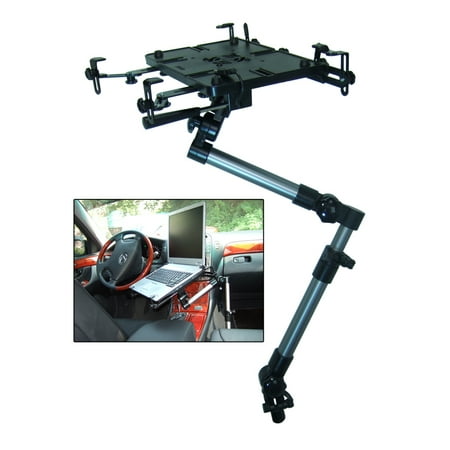 Bracketron Universal Vehicle Laptop Mount - Mounting kit (articulating arm, laptop shelf) - for notebook - aluminum - car front seat