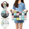 thumbnail image 5 of Yayeee Foldable Storage Basket for Shelves with Handles Set of 2 Waterproof Cloth Bins, Gray Checkered Pattern, 5 of 7