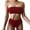 Red, variant on WREESH Womens Two Piece Swimsuit Bandeau Bikini Sets Swimsuit Split Swimsuit Bikini Set Beach Bathing Suit Yellow