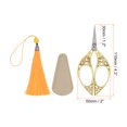 thumbnail image 2 of Unique Bargains 4.3' Stainless Steel Vintage Mini Embroidery Sewing Scissors with Tassel Leather Cover Gold, 2 of 6