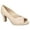 Beige, variant on Women's Lavish Platform Peep Toe Pumps Color: Silver Satin Size: 7