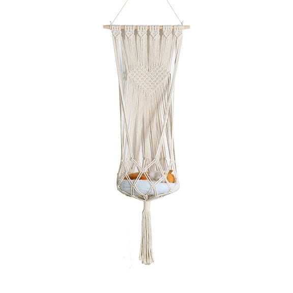 Hanging Macrame Cat Hammock, Boho Kitty Swing Bed for Cats & Small Dogs, Wall or Ceiling Mount