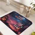 thumbnail image 3 of Happy Halloween Spooky Pumpkin Moon Dish Drying Mat Kitchen Drying Mat Non Slip Foldable Washable 18x24 Inch Inch Dishes Plate Glass Dry Draining Pad for Coffee Tables Coffee Bars, 3 of 7