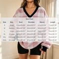 thumbnail image 3 of Manzbdm Women's Fleece Plaid Sweatshirt Long Sleeve V Neck Fuzzy Pullover Top, 3 of 4