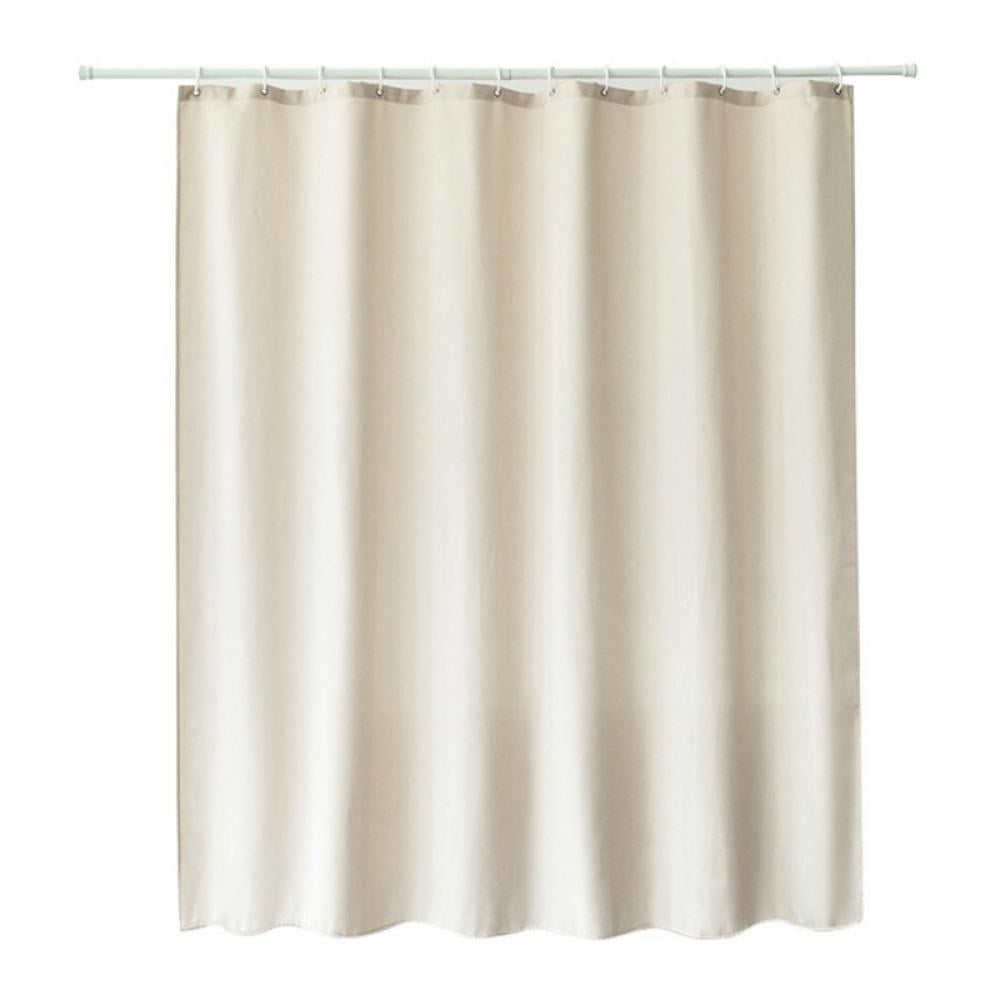 White Shower Bath Curtain Cover Fabric 12 Ring Hooks 180 x 180cm Waterproof 