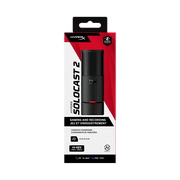 HyperX SoloCast 2 – Gaming USB Condenser Mic for PC, USB-C to USB-A, Built-in Pop Filter, Internal Shock Mount, Plug and Play, 24-bit / 96kHz, Compact Tiltable Stand - Black