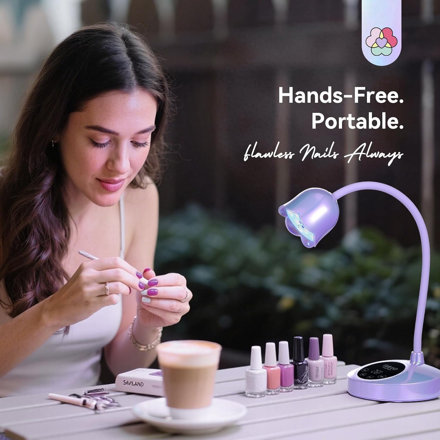 NEI Advanced 30W UV Nail Lamp: Purple Gel Nail Lamp Cordless U V Light for Gel Nails Smart Sensor LED Flash Cure Lamp lampara led para uñas Profesional Gooseneck 8S Fast Cure Nail Salon Manicure