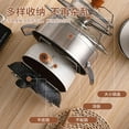 thumbnail image 2 of iKayaa Expandable Pot and Pan Rack Pot Organizer Stainless Steel Rack for Kitchen Cabinet Organization and Storage Black / Silver, 2 of 8