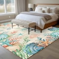 thumbnail image 4 of 5'x8' Area Rugs, Beach Coastal Indoor Outdoor Area Rug for Living Room Bedroom, Summer Coral Starfish Nautical Ocean Vintage Washable Bathroom Rugs Kitchen Floor Carpet Mats Home Decor Aesthetic, 4 of 8
