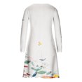 thumbnail image 5 of Vestido de jersey con cuello en V y manga larga estampado a la moda para mujer Fridja  yut4397, 5 of 5